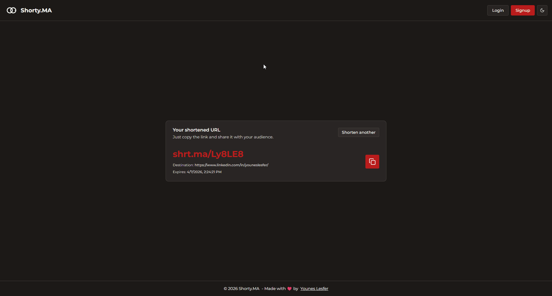 Shorty screenshot