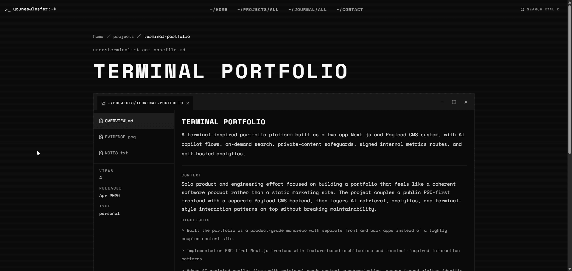 Terminal Portfolio screenshot 4