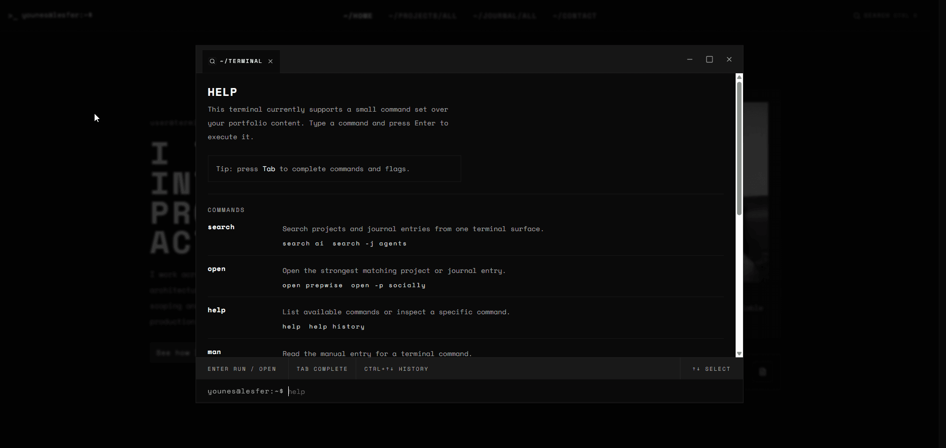 Terminal Portfolio screenshot 5